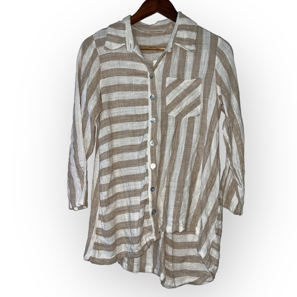 Soft Surroundings Camina linen blend shirt SIZE XS